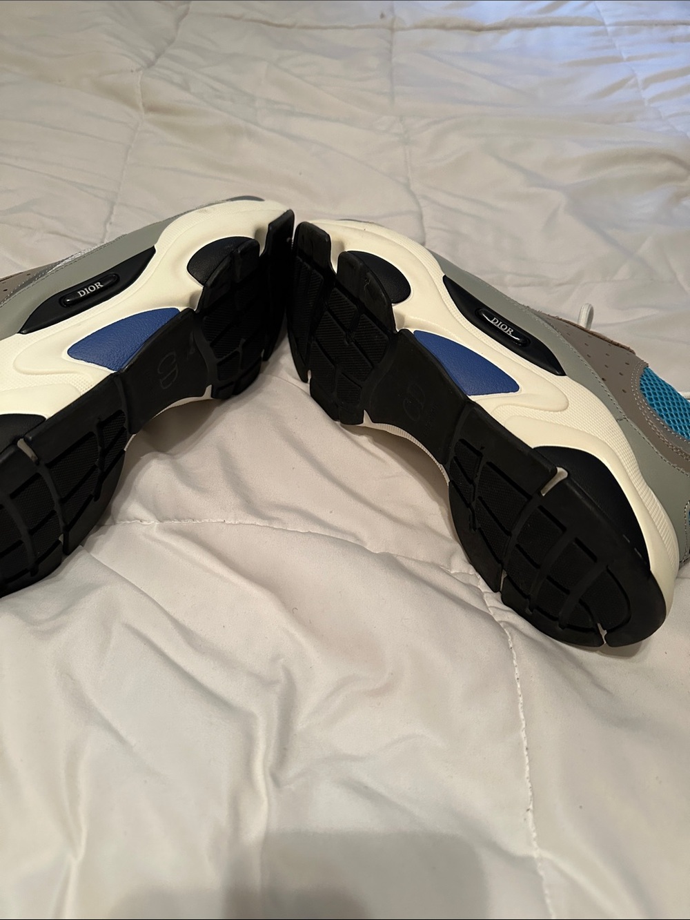 Dior Men's Gray White Blue Athletic Sneakers - Picture 5 of 5